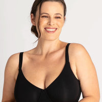 Underbliss Invisibliss Moulded Microfibre Underwire Bra - Black