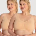 Underbliss Seamless Bamboo Blend Comfort Wire-Free Bra 2 Pack - Frappe