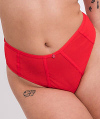 Curvy Kate Elementary High Waist Brazilian Brief - Red/Pink Knickers 