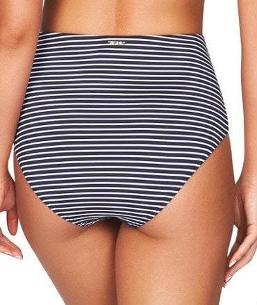 Sea Level Paloma Stripe High Waist Brief - Navy/White Swim 