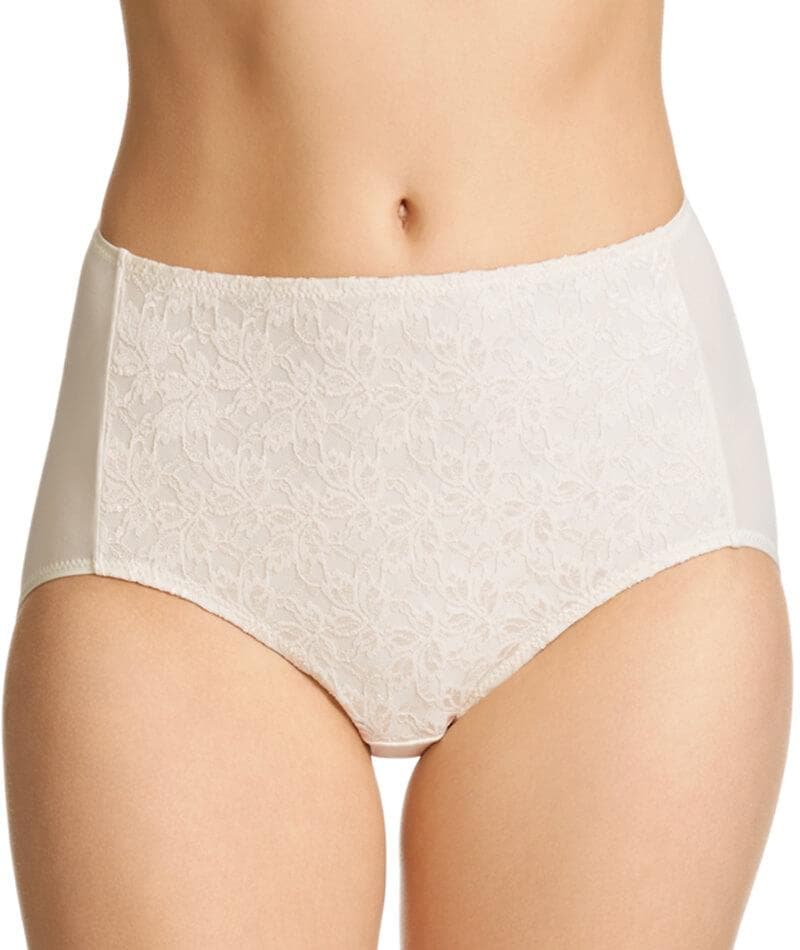 Jockey No Ride Up Microfibre and Lace Full Brief - Cream - Curvy