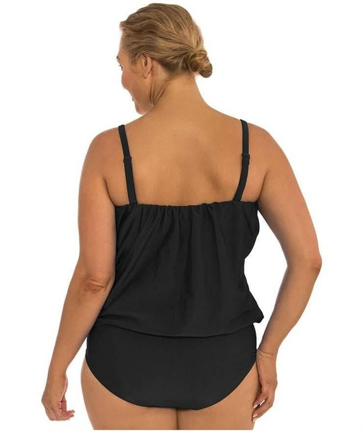 Capriosca Flouncy Bandeau One Piece Swimsuit - Black Swim 