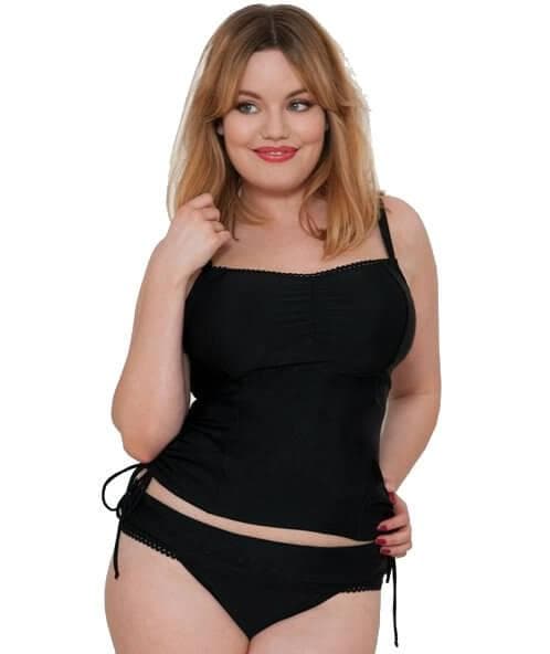 Curvy Kate Jetty Balcony Tankini Top - Black Swim 8D 