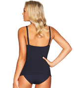 Sea Level Essentials Cross Front B-DD Cup Singlet Top - Night Sky Navy Swim 