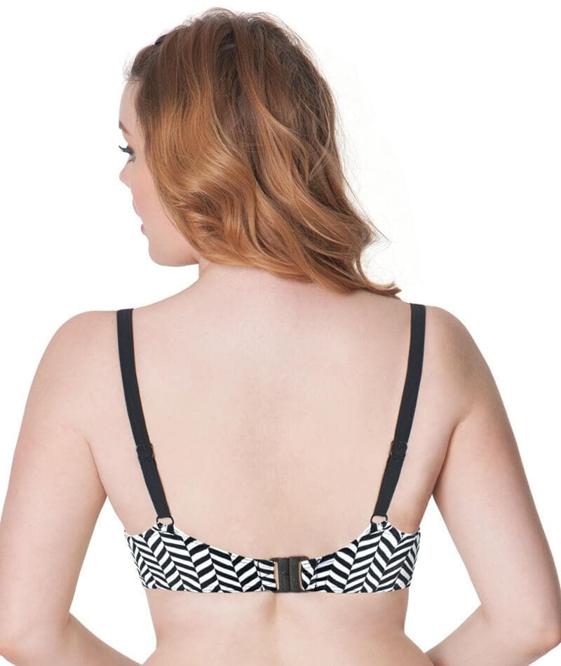 Curvy Kate Hypnotic Plunge Bikini Top - Monochrome/Olive Swim 