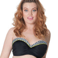 Curvy Kate Hypnotic Bandeau Bikini Top - Monochrome/Olive