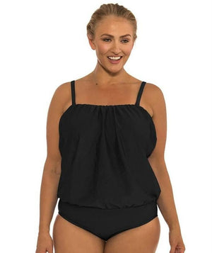 Capriosca Flouncy Bandeau One Piece Swimsuit - Black Swim 10 