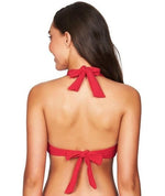 Sea Level Riviera Rib B-DD Cup Halter Bikini Top - Red Swim 