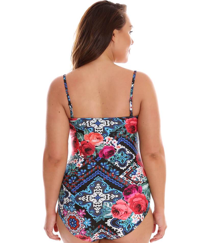 Capriosca Folklore Roses Bandeau One Piece Swim 