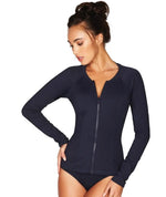 Sea Level Essentials Long Sleeved Rash Vest - Full Zipper - Night Sky Navy Swim 8 