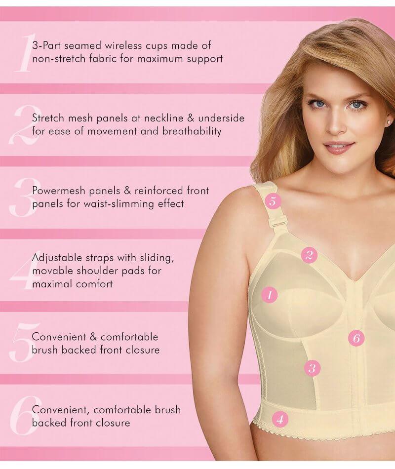 Cathalem Longline Full Coverage Bra with Back and Side Support Wemon's Push  Up Bras(Beige,L) 