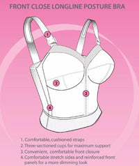 Exquisite Form Fully Front Close Longline Posture Bra - Beige 