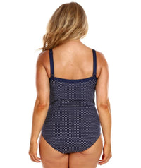 Capriosca Chlorine Resistant Underwire One Piece Swimsuit - Navy & White Dots Swim 