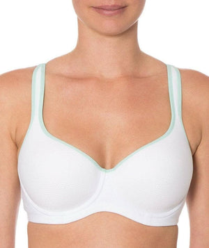 Triumph Triaction Racerback Sports Bra - White/Green Bras 10A 