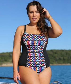 Capriosca Zig Zag Panelled One Piece Swim 10 