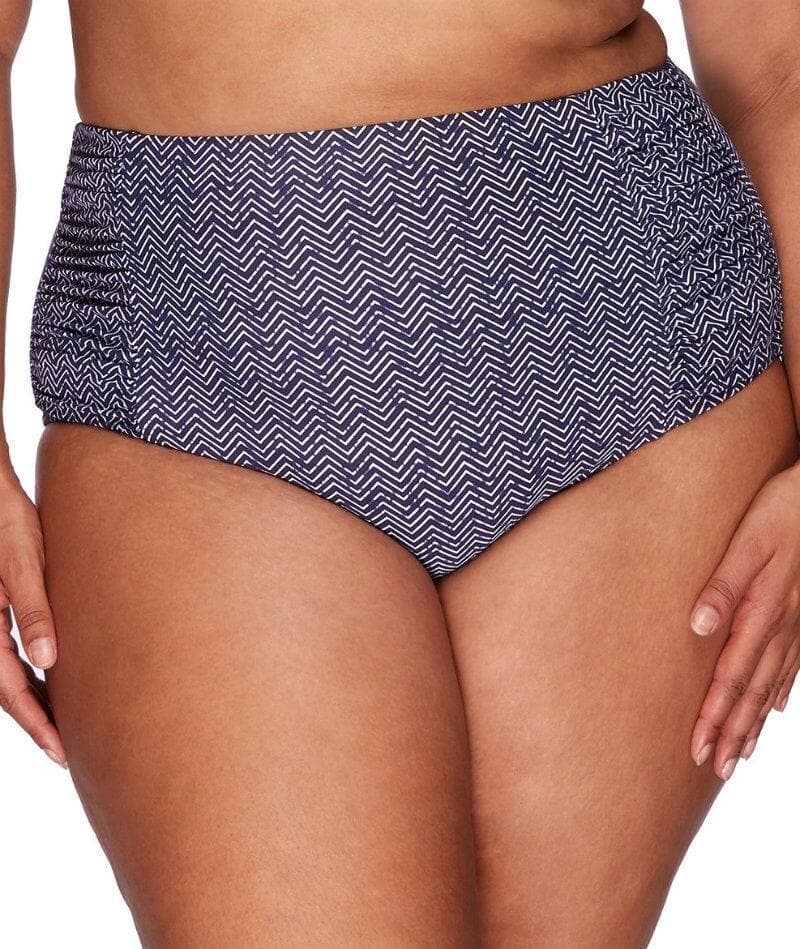 Artesands Rouched Side High Waist Brief - Zig Zag Swim 14 