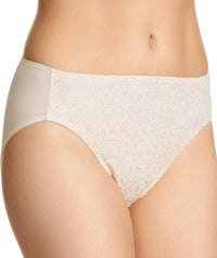 Jockey No Ride Up Microfibre and Lace Hi Brief - Cream Knickers 