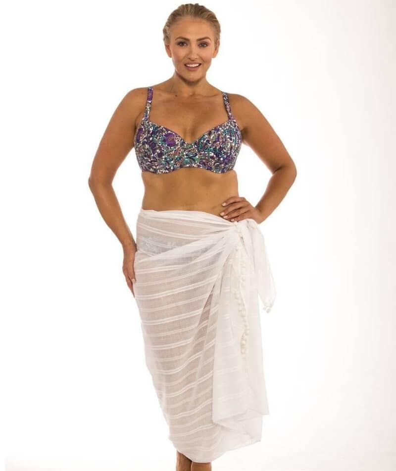 Capriosca Beach Cover Up Sarong - White Swim OS 