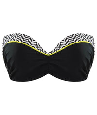 Curvy Kate Hypnotic Bandeau Bikini Top - Monochrome/Olive Swim 