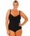 Capriosca Chlorine Resistant Plain One Piece with Bow - Black Swim 10 