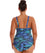 Capriosca Peacock Feather Chlorine Resistant Crossover One Piece - Blue Swim 