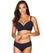 Sea Level Essentials Cross Front Moulded Underwire D-DD Cup Bikini Top - Night Sky Navy Swim 