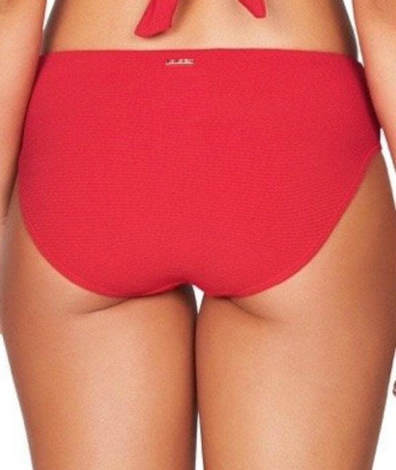 Sea Level Riviera Rib Mid Bikini Brief - Red Swim 