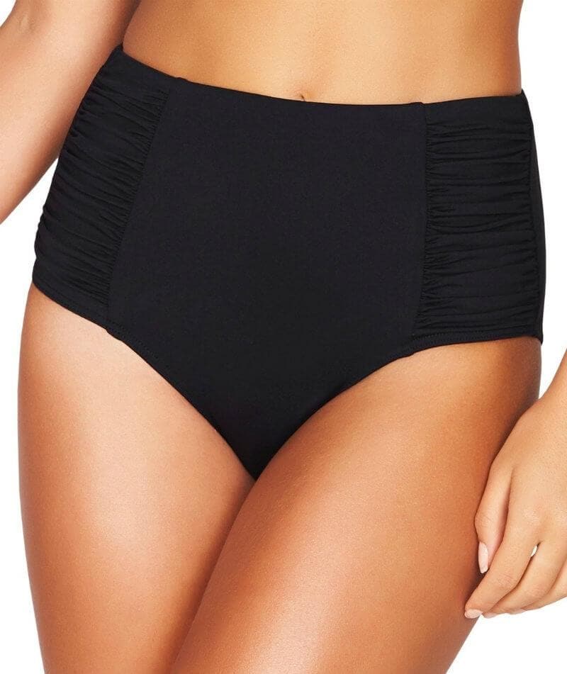 Sea Level Essentials Gathered Side High Waist Brief - Black Swim 8 