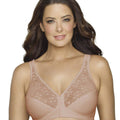 Exquisite Form Fully Front Close Wire-Free Posture Bra With Lace - Beige