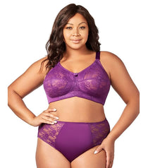 Elila Embroidered Lace Non-Underwired Bra - Aubergine Bras 