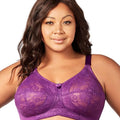 Elila Embroidered Lace Wire-Free Bra - Aubergine