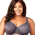 Elila Full Coverage Stretch Lace Underwired Bra - Grey