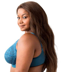 Elila Full Coverage Stretch Lace Underwired Bra - Teal Bras 