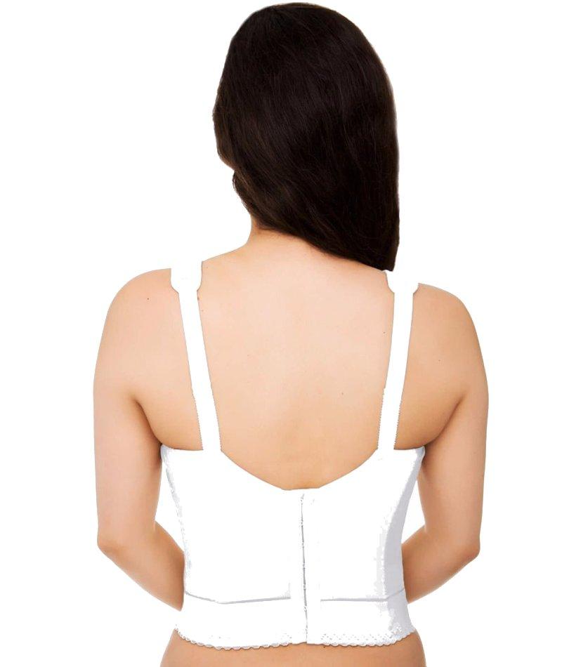 Exquisite Form Fully Back Close Longline Bra - White Bras 