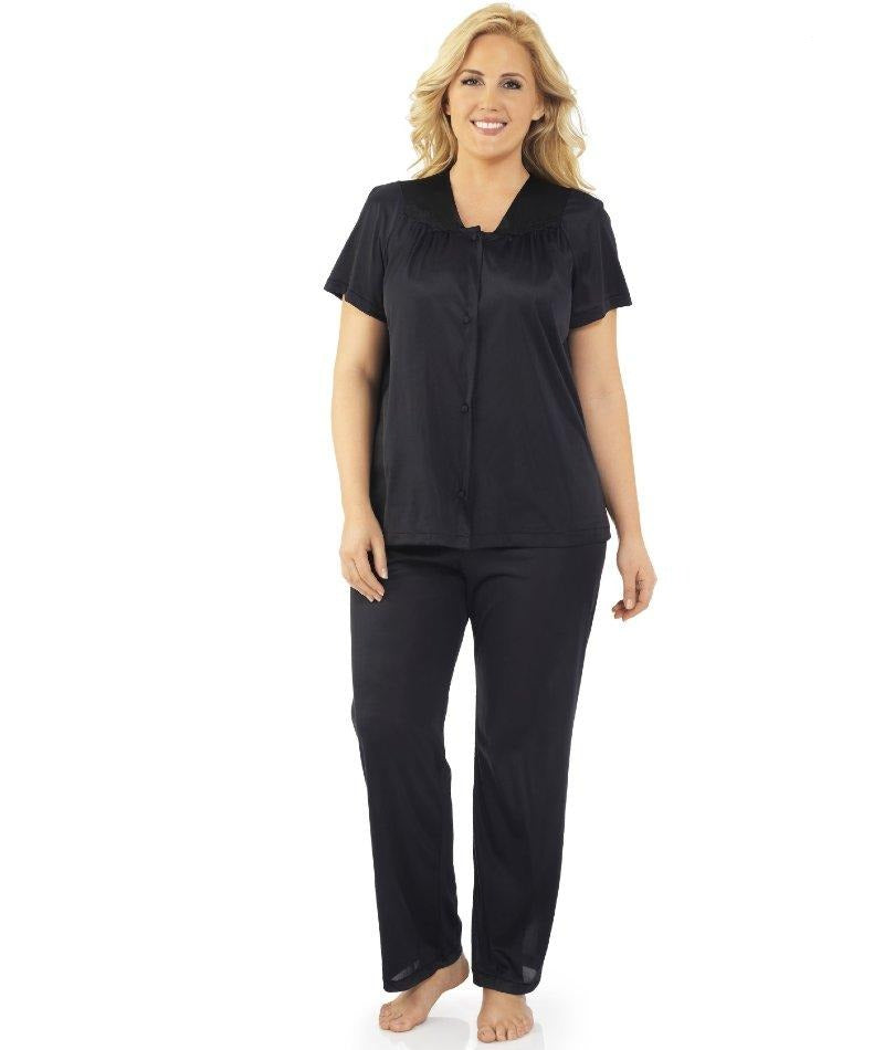 Exquisite Form Short Sleeve Pajamas Plus - Midnight Black Sleep / Lounge 