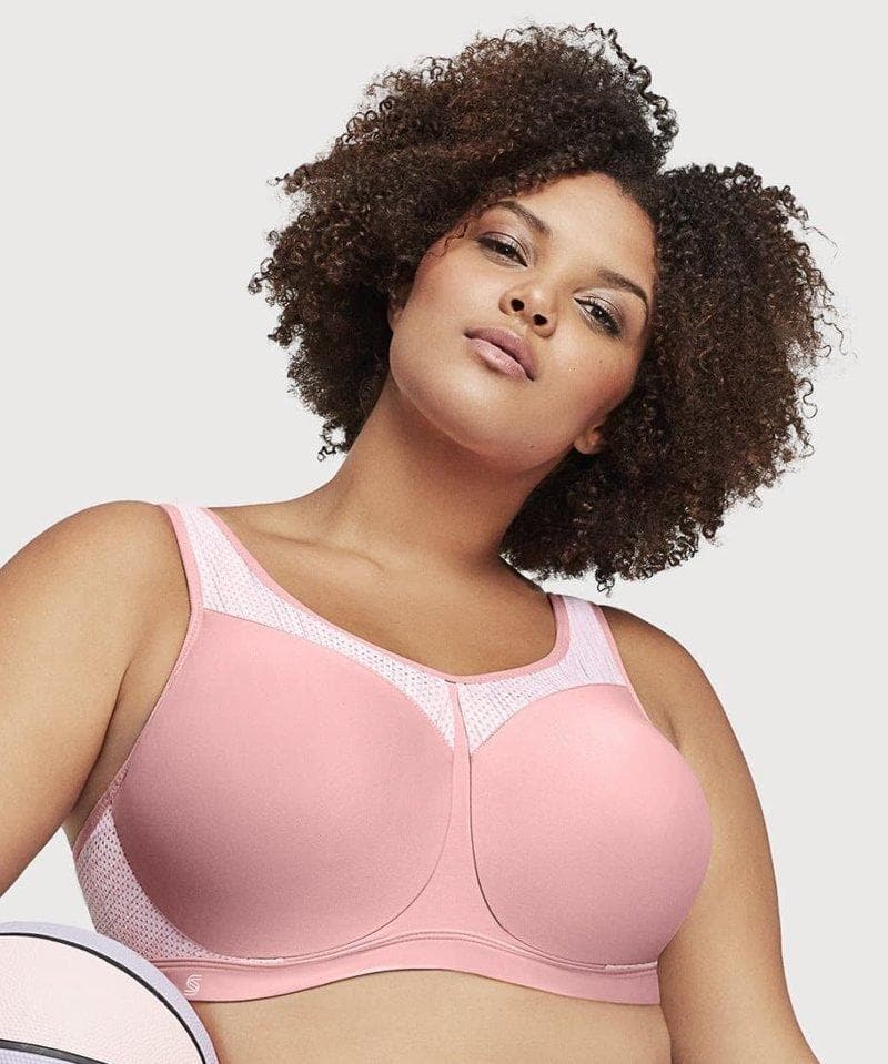 Glamorise High Impact Seamless Sports Bra - Pink Blush Bras 