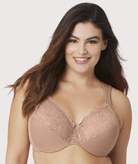 Glamorise Low Cut WonderWire Lace Bra - Cappuccino Bras 