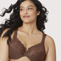 Glamorise Low Cut WonderWire Lace Bra - Mocha