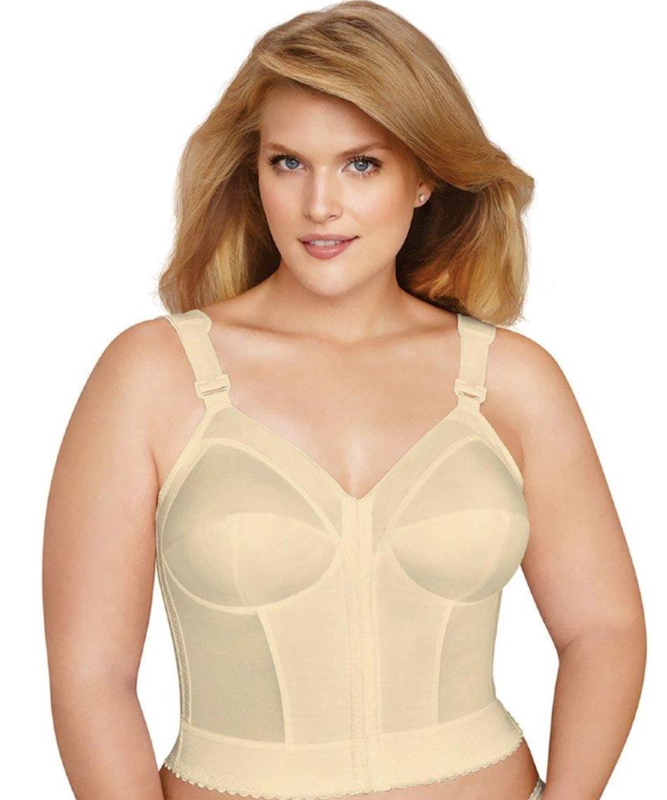 Exquisite Form Fully Front Close Longline Posture Wire-Free Bra - Beig -  Curvy