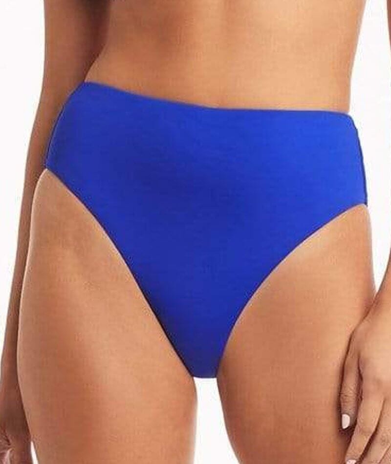 Sea Level Eco Essentials Retro High Waist Bikini Brief - Cobalt Swim 