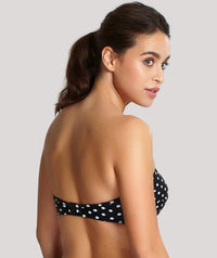 Panache Swim Anya Spot Bandeau Moulded Underwired Bikini Top - Black White 