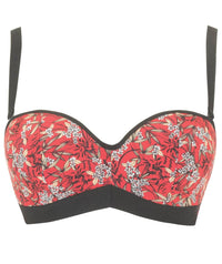 Curvy Kate Maya Bandeau Bikini Top - Red Print Swim 