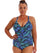 Capriosca Peacock Feather Chlorine Resistant Crossover One Piece - Blue Swim 10 