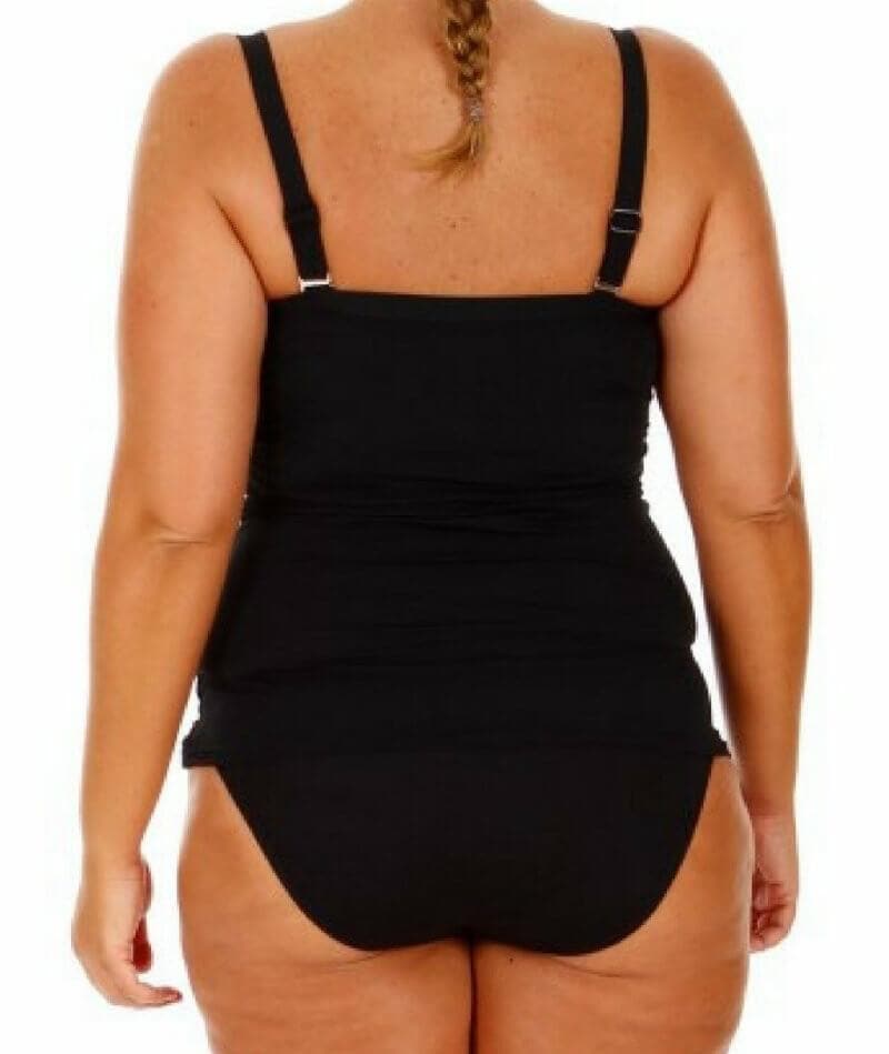 Capriosca Plain Tankini Top with Bow - Black Swim 