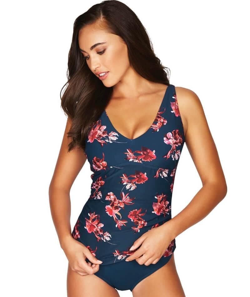 Sea Level Exotic Blooms Tank Style D-DD Cup Singlet Top - Indigo Swim 8 