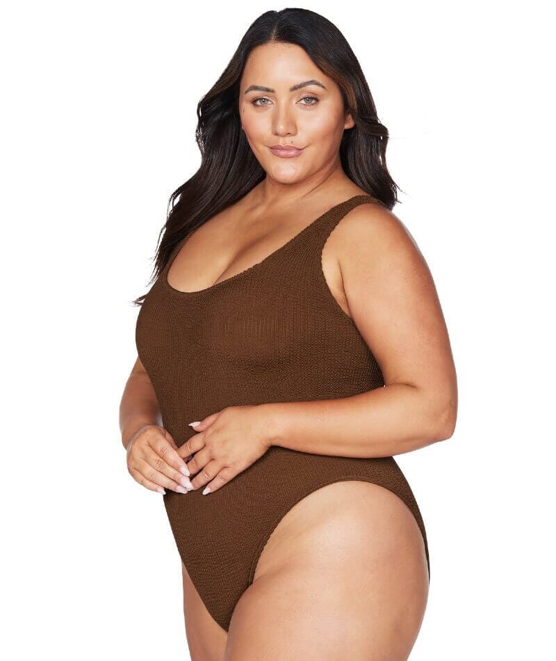 Artesands Arte Eco Kahlo One Size One Piece Swimsuit Mocha Curvy