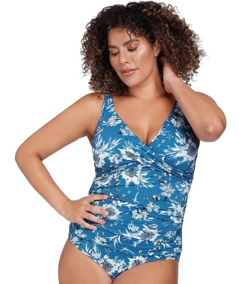 Artesands Fleur Du Champ Delacroix Cross Front D-G Cup One Piece Swimsuit - Cerulean Swim 