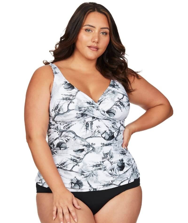 Artesands Maluridae Delacroix Cross Front D-G Cup Tankini Top - Black Swim 12 Black 