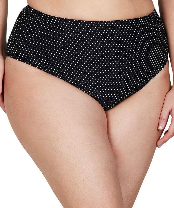 Artesands Polka Rococo Hi Leg High Waist Swim Brief - Black Swim 