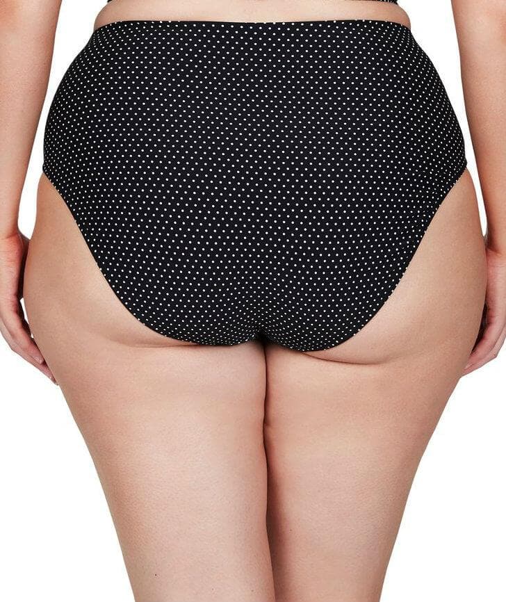 Artesands Polka Rococo Hi Leg High Waist Swim Brief - Black Swim 